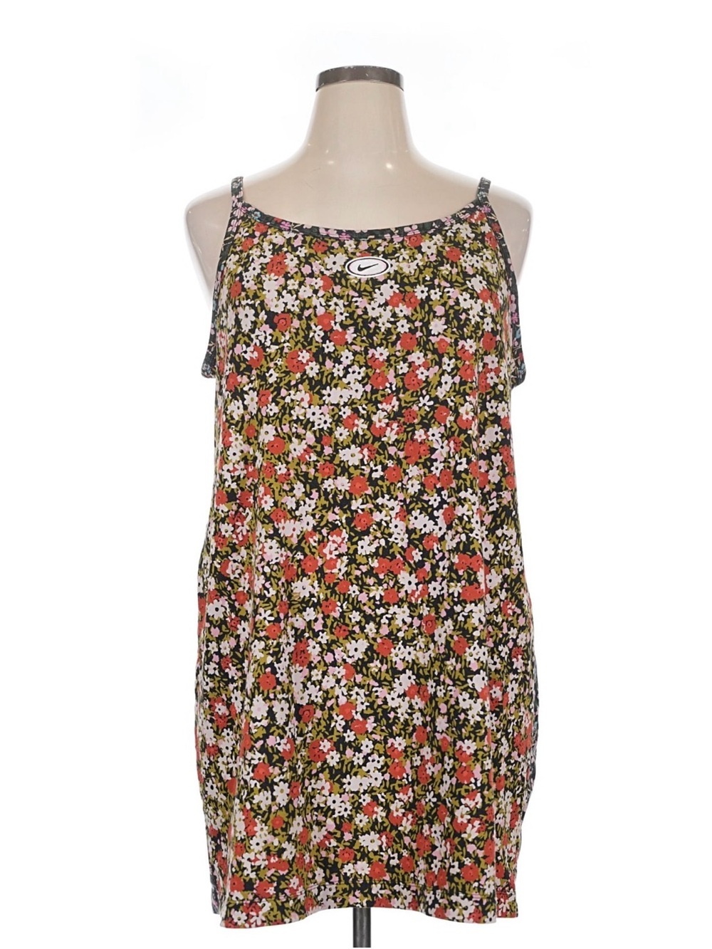 Nike Floral Spaghetti Strap Camisole Dress - Pink Green White